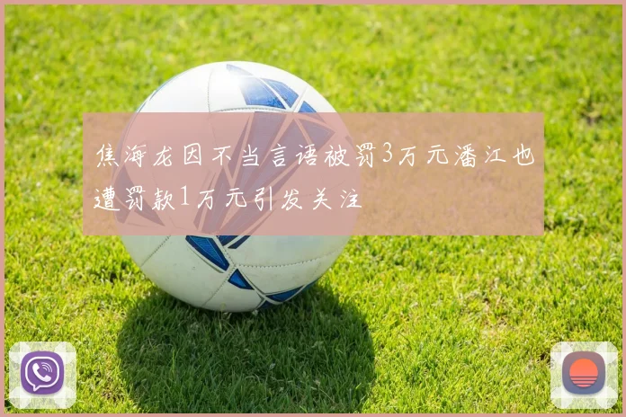 焦海龙因不当言语被罚3万元潘江也遭罚款1万元引发关注